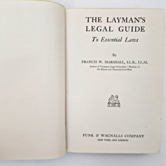 The Layman's Legal Guide to Essential Laws 1932HC by Francis W Marshall - Picture 3 of 9